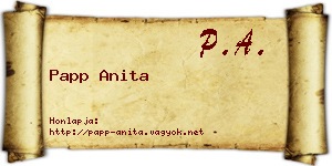 Papp Anita névjegykártya