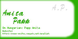 anita papp business card